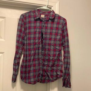 Gray and red flannel shirt